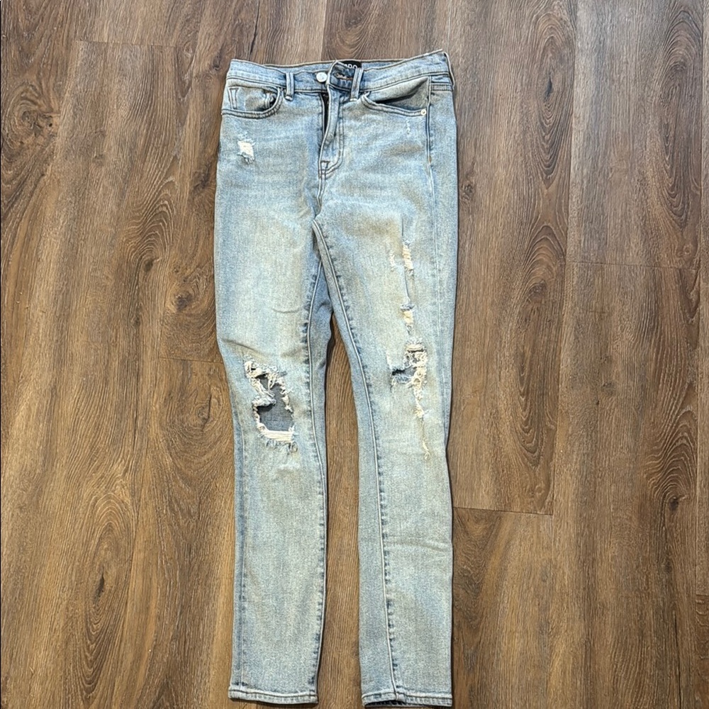 BDG Blue Skinny Jeans Distressed Vintage Style